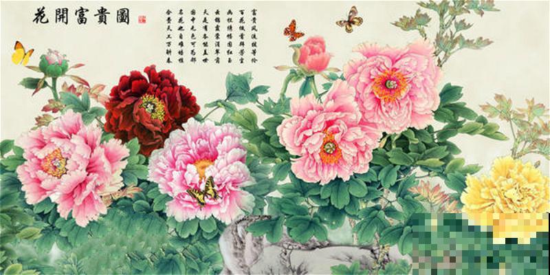 年画里的花，富贵吉祥，福气满满！