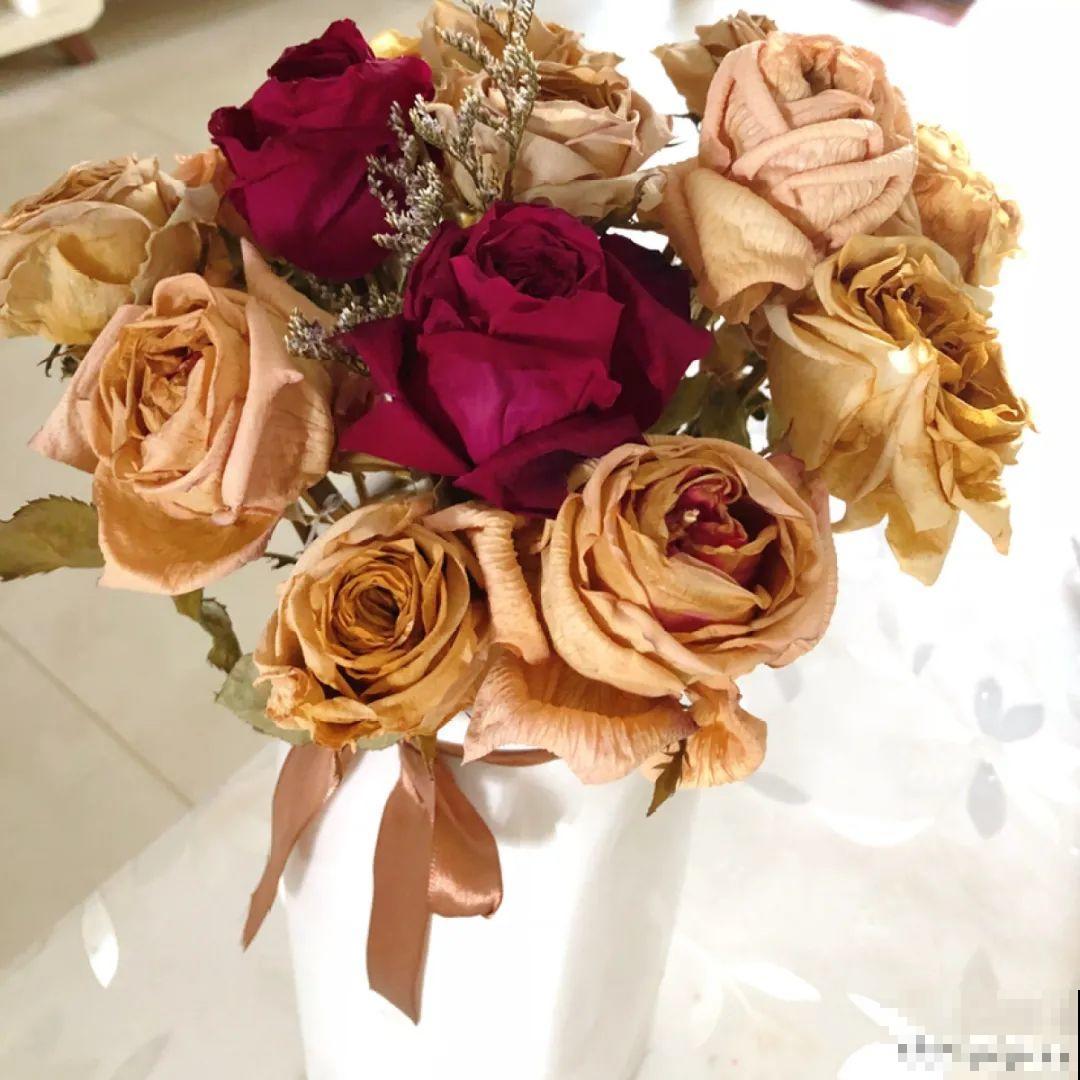 把花剪下来，倒挂几天风干，就能变成永生花！